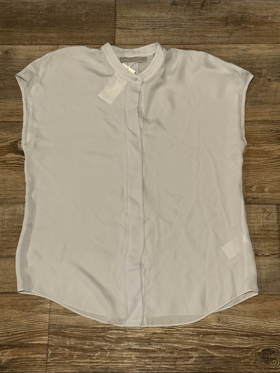 Vince Tops - Vince Silk Chiffon Short Sleeve Band Collar Blouse